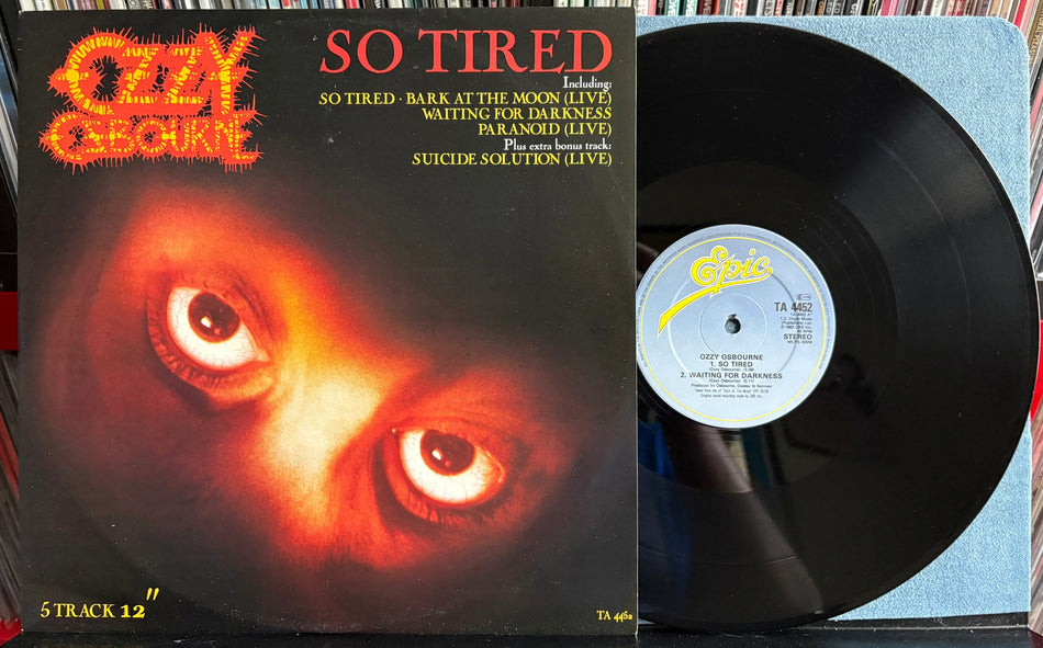 OZZY OSBOURNE SO TIRED-VG++ ORIG 1984 EPIC UK 12-INCH SINGLE/EP-SABBATH-METAL