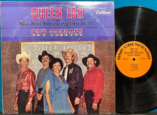 QUEEN IDA BON TEMPS ZYDECO BAND~NEW ORLEANS~ORIG 1980 GNP LP~CAJUN CREOLE BAYOU