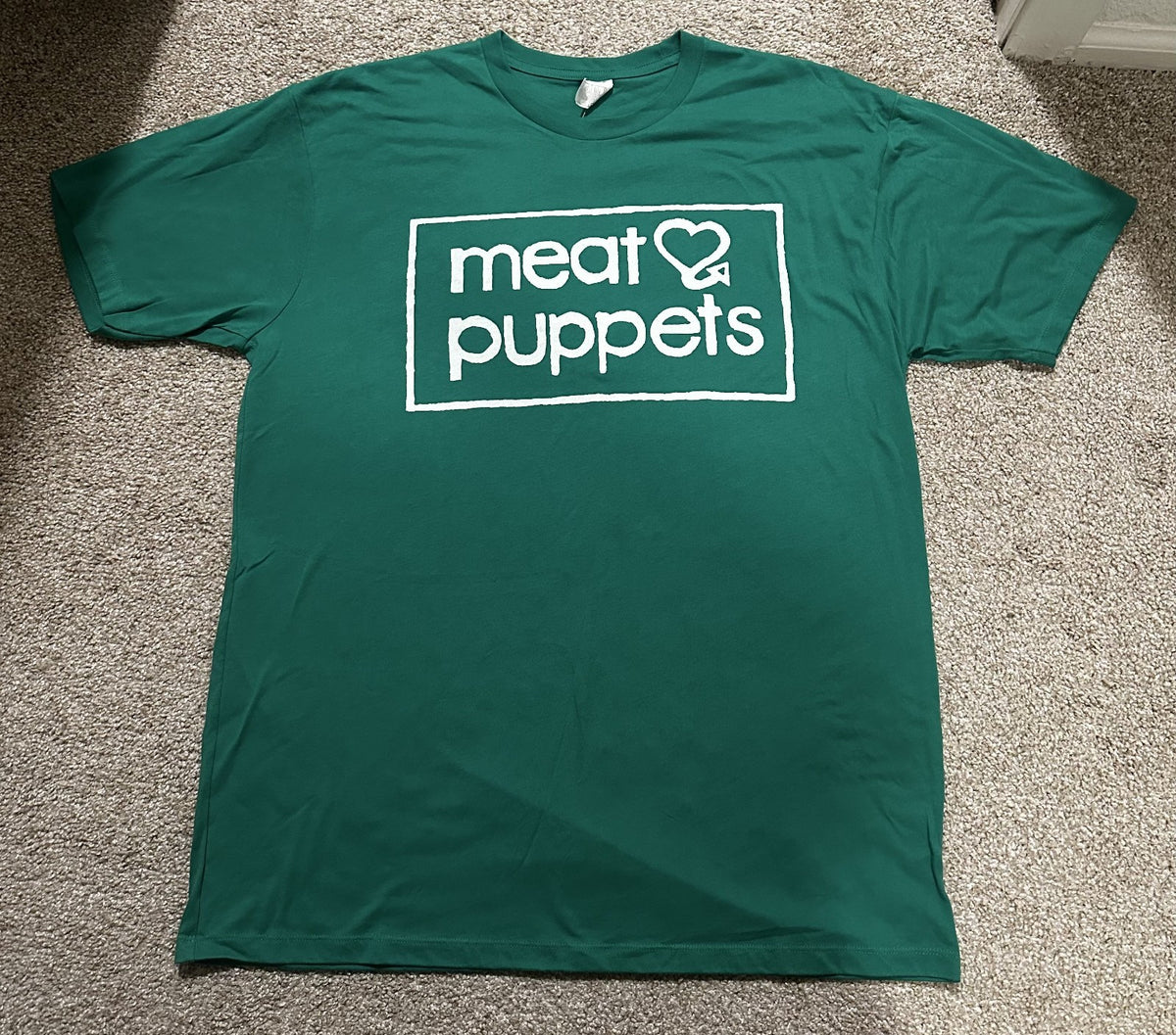 MEAT PUPPETS BAND T-SHIRT~GREEN LOGO~1980s~ORIGINAL~XL~STARTEE TAG~RARE~VINTAGE