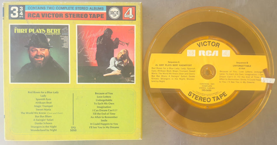 NEW UNPLAYED~AL HIRT PLAYS BERT /UNFORGETABLE DOUBLE PLAY REEL~3 3/4 IPS~TP35050