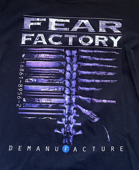 FEAR FACTORY T-SHIRT~2015 TOUR~DEMANUFACTURE 20 YEARS~XL~GILDAN~BLACK~EXC COND