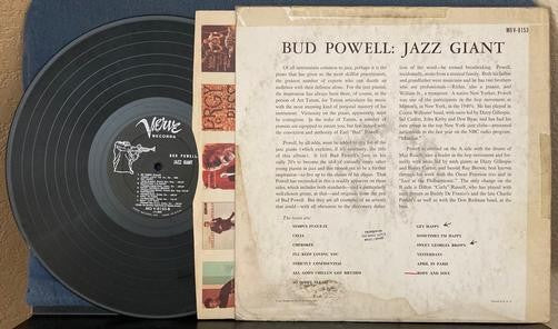 BUD POWELL JAZZ GIANT~1957 MONO VERVE TRUMPETER REISSUE LP~DEEP GROOVE~JAZZ~BOP