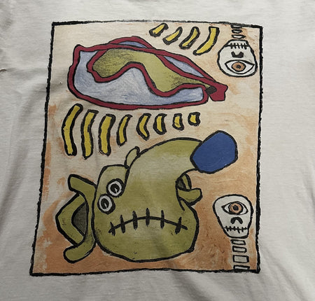 RARE MEAT PUPPETS BAND T-SHIRT~SINGLE-STITCH~ORIGINAL~WHITE~LG~1980s~VINTAGE~VTG