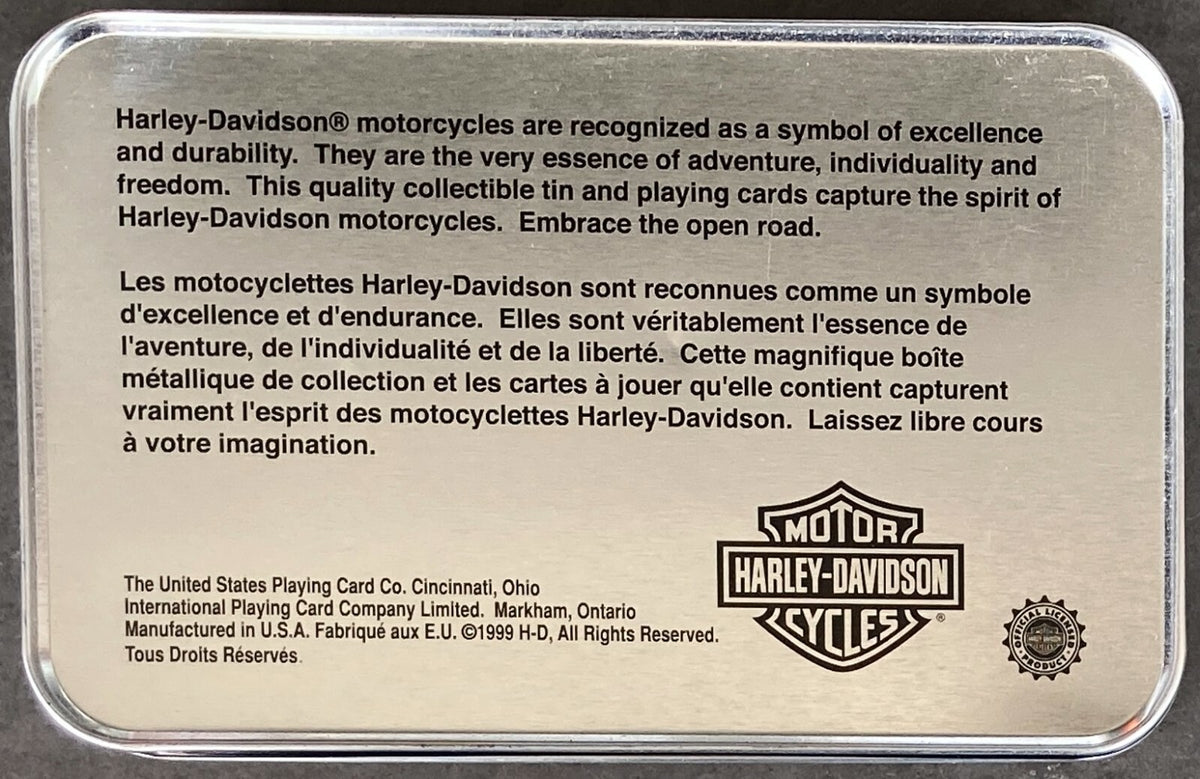 1999 DYNA HARLEY DAVIDSON LIMITED EDITION TIN & 2 SEALED DECKS PLAYING CARDS 