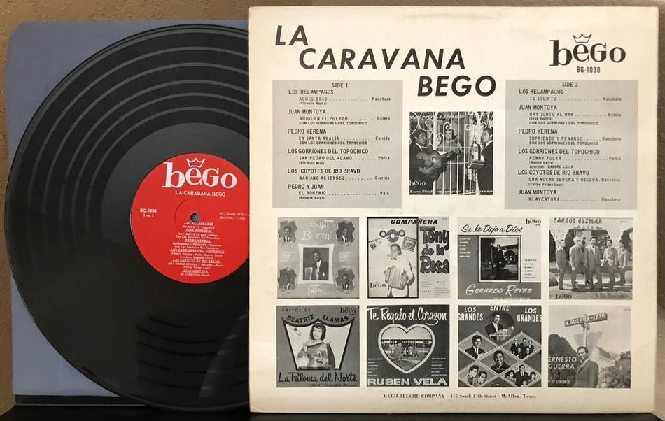 LA CARAVANA BEGO COMPILATION LP~RANCHERA~NORTENO~BOLERO~PEDRO Y JUAN~LOS COYOTES