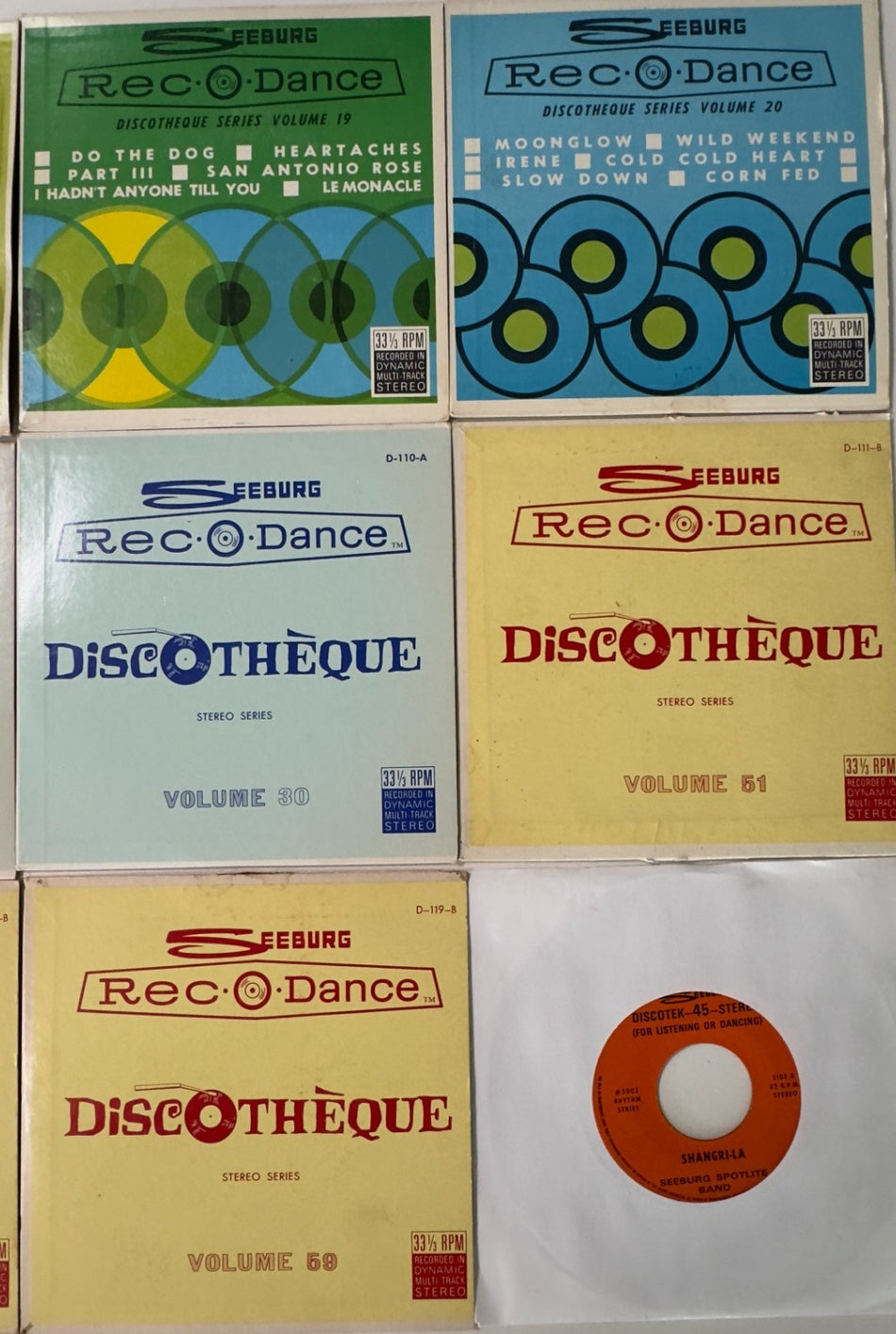 LOT: 12 SEEBERG DISCOTHEQUE & RHYTYM SERIES 7” Eps w/SLEEVES~JUKEBOX 1960s/70s