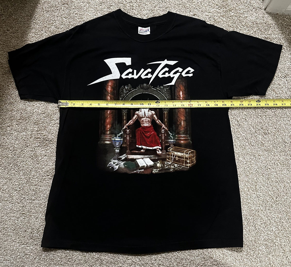 SAVATAGE CONCERT T-SHIRT~MADNESS REIGNS~SUMMER 2001 TOUR~LARGE~LG~BLACK~EXC COND