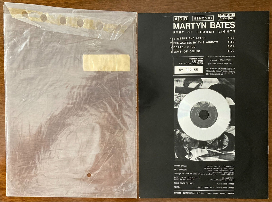 MARTYN BATES PORT OF STORMY LIGHTS~'90 SORDIDE FRANCE LMTD EDITION BOOK +MINI CD