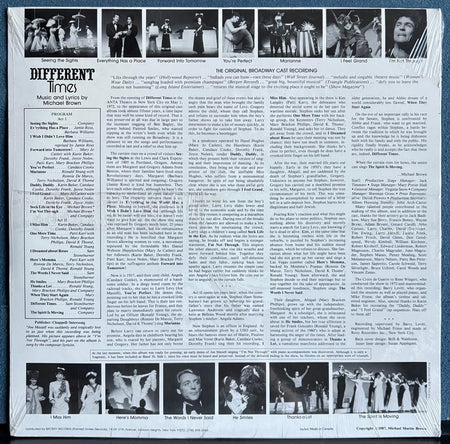 DIFFERENT TIMES ORIGINAL BROADWAY CAST RECORDING~SEALED '87 OST LP~MICHAEL BROWN