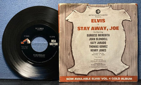 ELVIS PRESLEY~U.S. MALE / STAY AWAY~NM- 1968 RCA ROCKAWAY 7" 45 rpm PIC SLEEVE