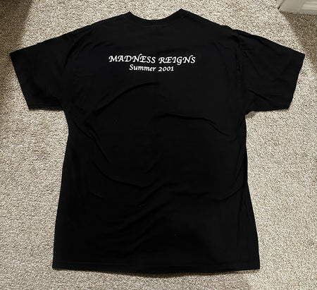 SAVATAGE CONCERT T-SHIRT~MADNESS REIGNS~SUMMER 2001 TOUR~LARGE~LG~BLACK~EXC COND