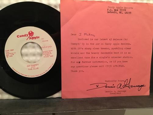 THE CLUE OH TAMMY/UP IN THE AIR~NM CANDY APPLE PROMO 7"~1980 DETROIT POWER POP 