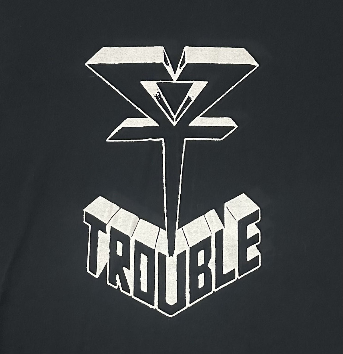 TROUBLE LOGO BAND T-SHIRT~ORIGINAL~XL~BLACK~EXCELLENT CONDITION~RARE~NWT