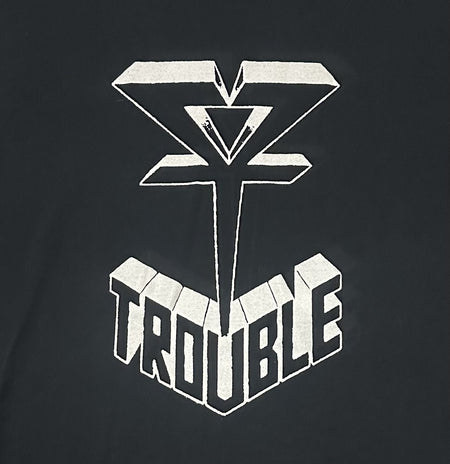 TROUBLE LOGO BAND T-SHIRT~ORIGINAL~XL~BLACK~EXCELLENT CONDITION~RARE~NWT