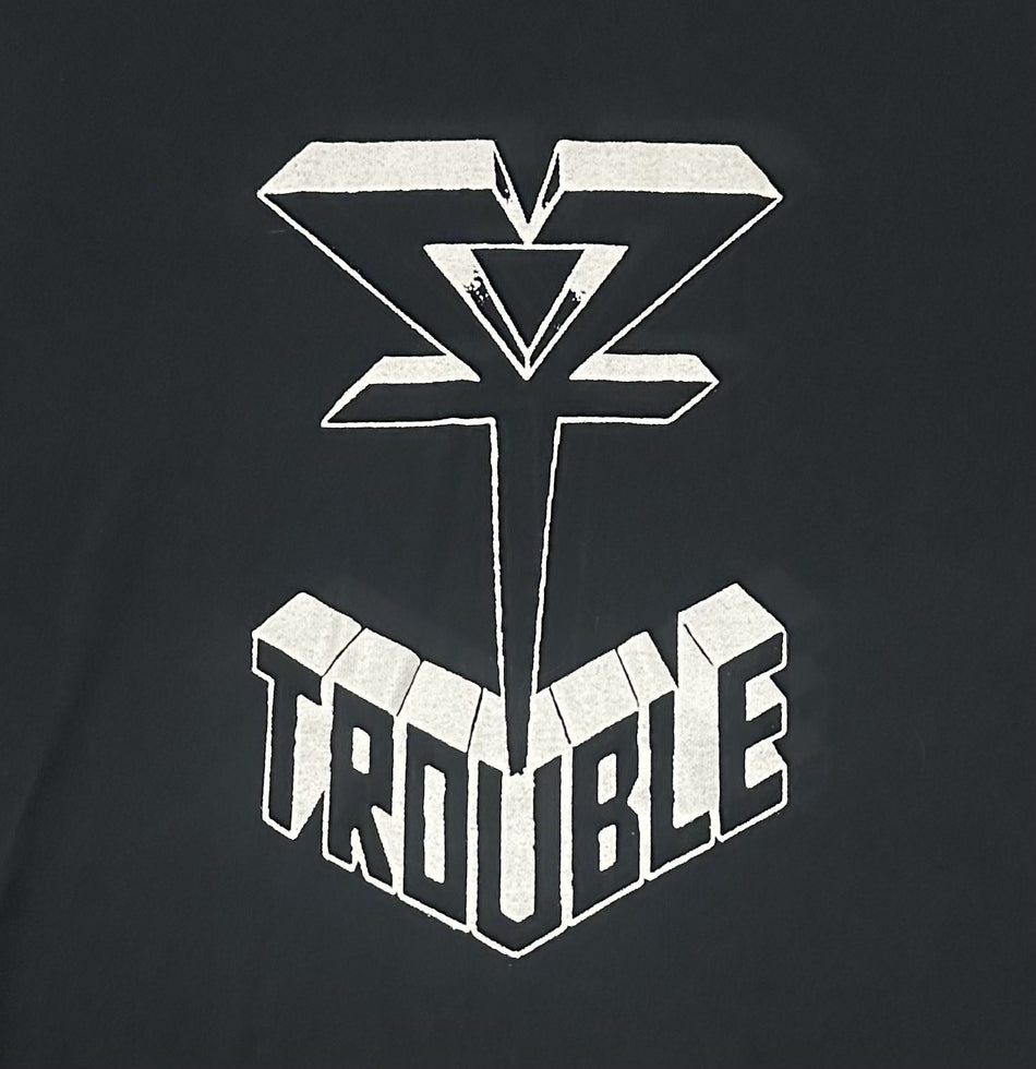 TROUBLE LOGO BAND T-SHIRT~ORIGINAL~XL~BLACK~EXCELLENT CONDITION~RARE~NWT