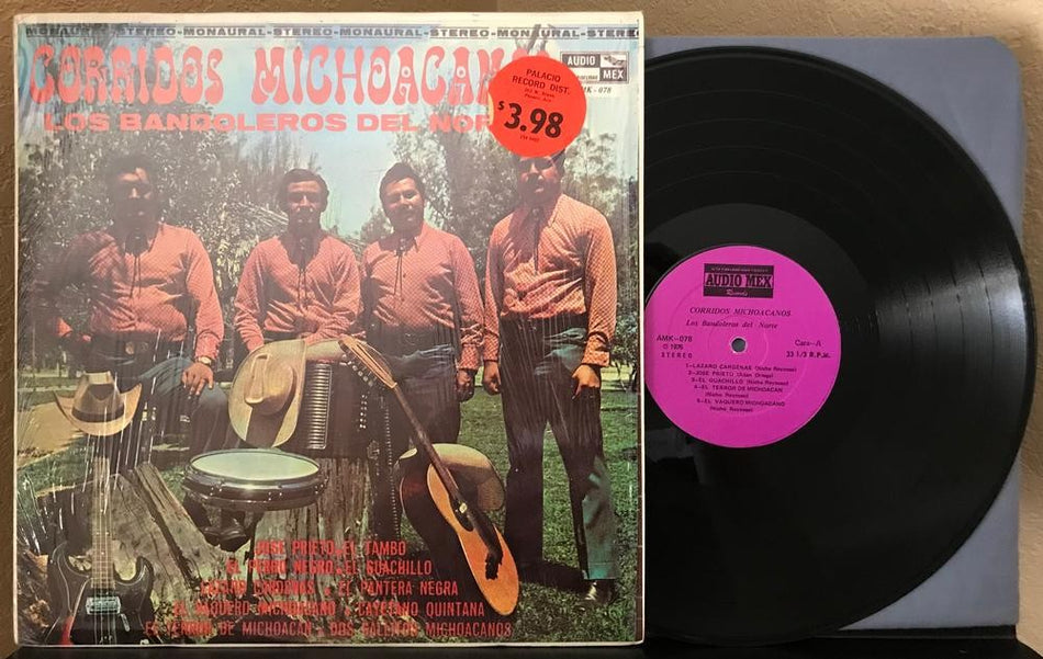 LOS BANDOLEROS DEL NORTE CORRIDOS MICHOACANOS~1976 AUDIO MEX LP w/SHRINK~AMK-078