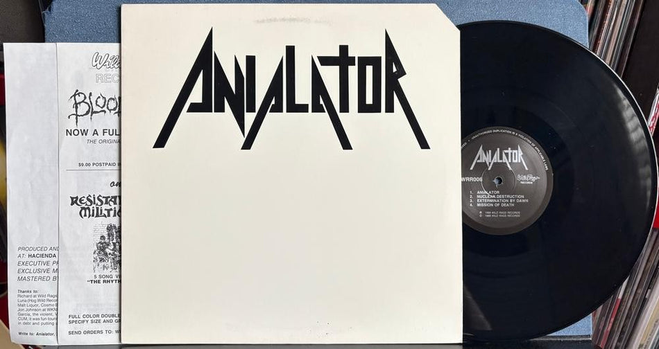 ANIALATOR 1988 SELF-TITLED DEBUT EP~WILD RAGS 1st PRESS LP~INSERTS~THRASH METAL