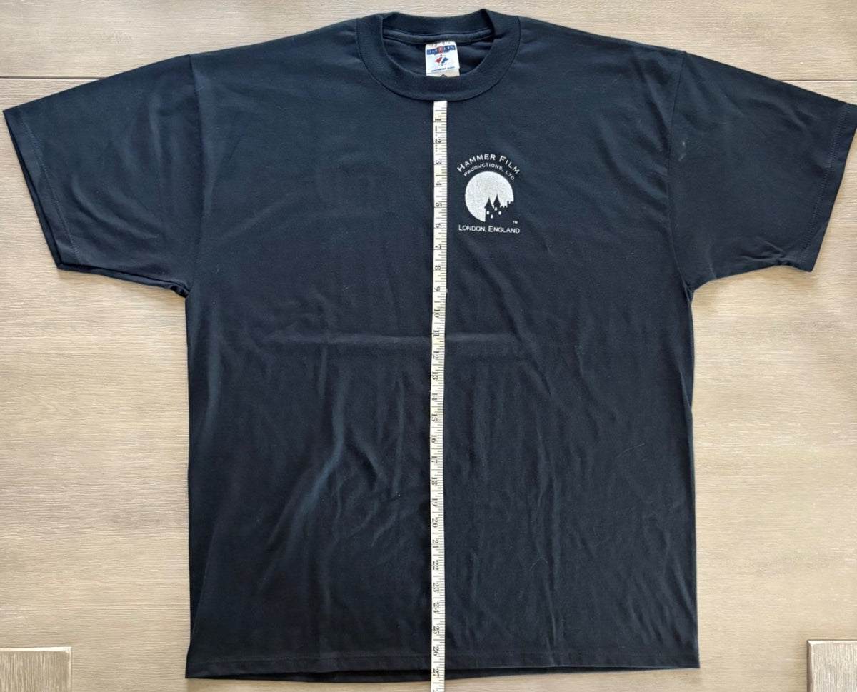 BRAND NEW! HAMMER FILM PRODUCTIONS PROMO T-SHIRT~POCKET LOGO BLACK~XL~HORROR