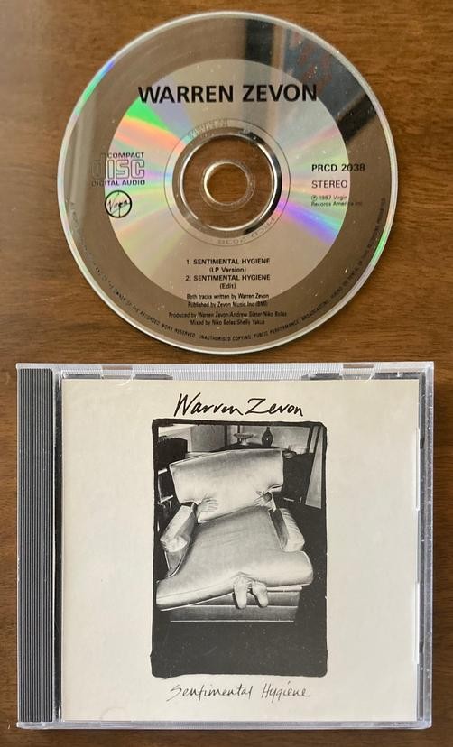 WARREN ZEVON SENTIMENTAL HYGIENE~NM- 1987 VIRGIN PROMO ONLY CD SINGLE~PRCD 2038