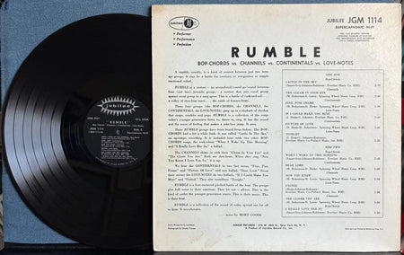 RUMBLE~RARE 1959 MONO JUBILEE DOO WOP COMPILATION LP~BLACK/SILVER LBLS~JGM 1114