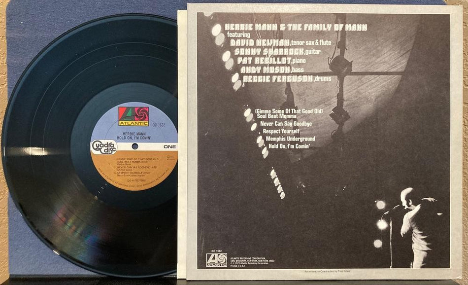HERBIE MANN HOLD ON I'M COMIN~NM- 1973 ATLANTIC CD-4 DISCRETE QUADRADISC LP~QUAD
