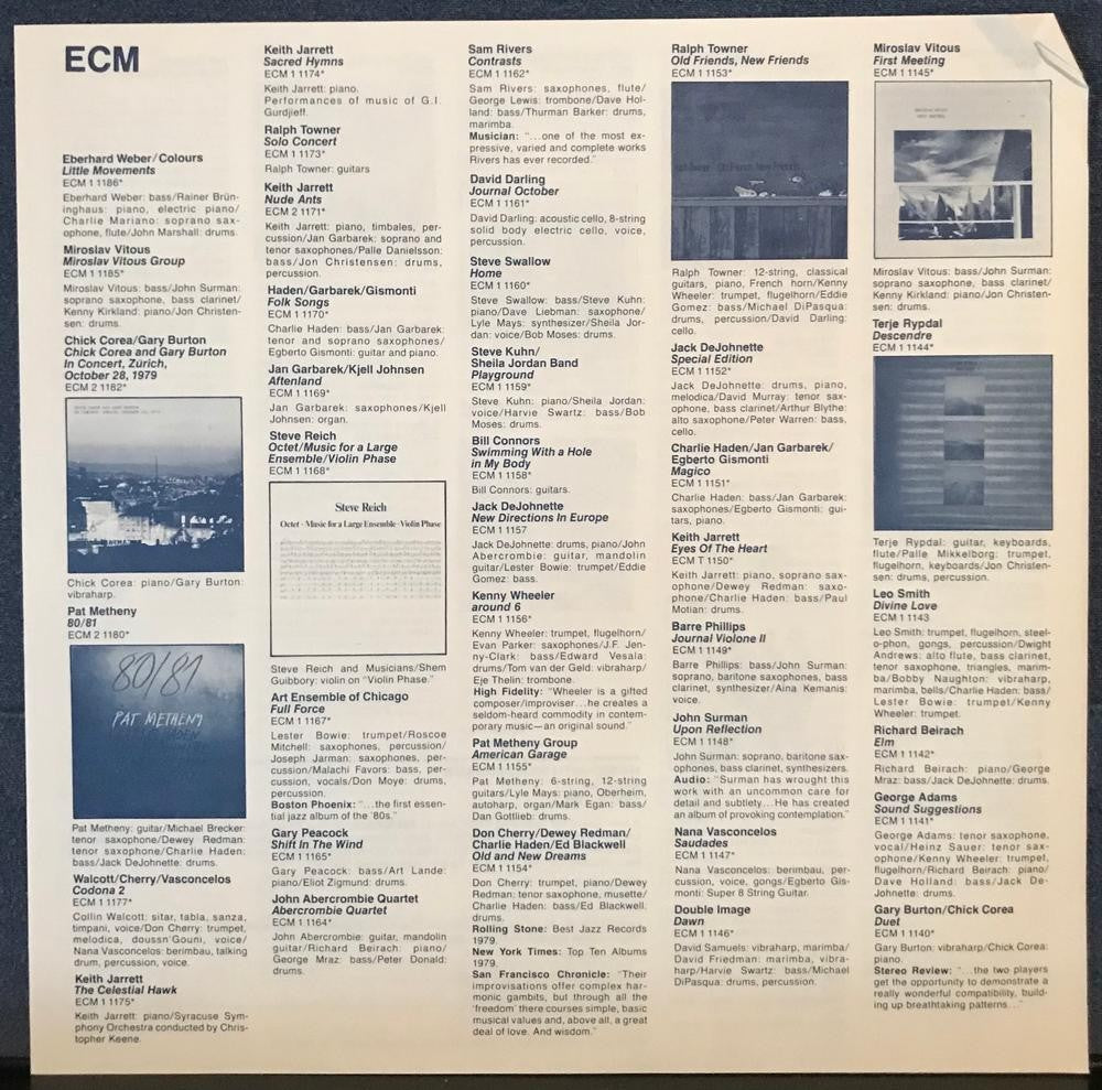 KEITH JARRETT~INVOCATIONS / MOTH AND THE FLAME~NM 1981 ECM QUIEX AUDIOPHILE 2-LP
