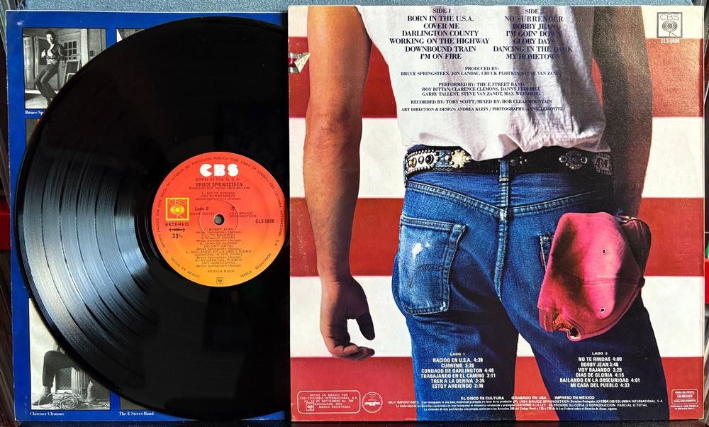 BRUCE SPRINGSTEEN BORN IN THE U.S.A.~1984 CBS MEXICO 1st PRESS LP w/INSERT~INNER
