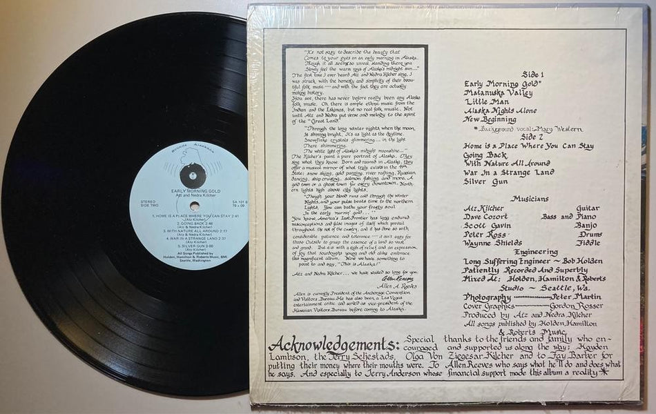 ATZ AND NEDRA KILCHER~EARLY MORNING GOLD~1978 SOUNDS ALASKANA LP~JEWEL'S PARENTS