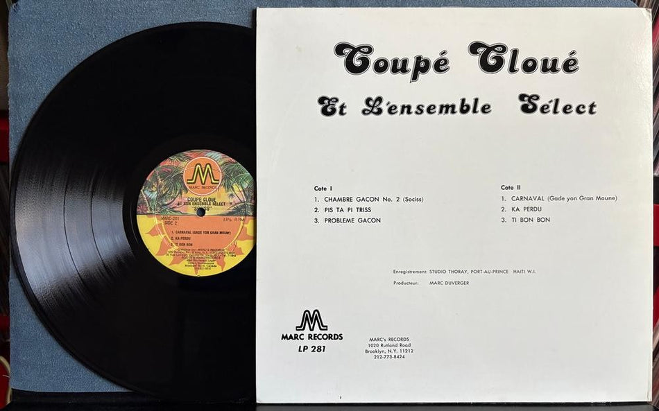 COUPÉ CLOUÉ ET L'ENSEMBLE SÉLECT SÔCISS~ORIG 1981 MARC RECORDS LP~COMPAS~HAITIAN