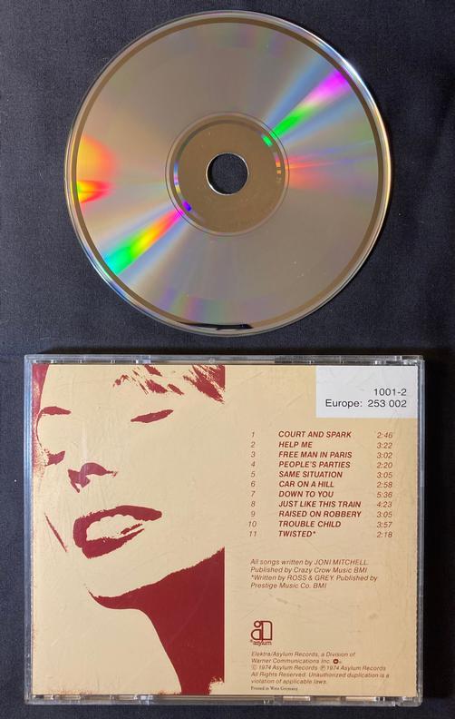 JONI MITCHELL~COURT AND SPARK~NM 1974 ASYLUM EU CD~MADE IN WEST GERMANY~SOFT POP