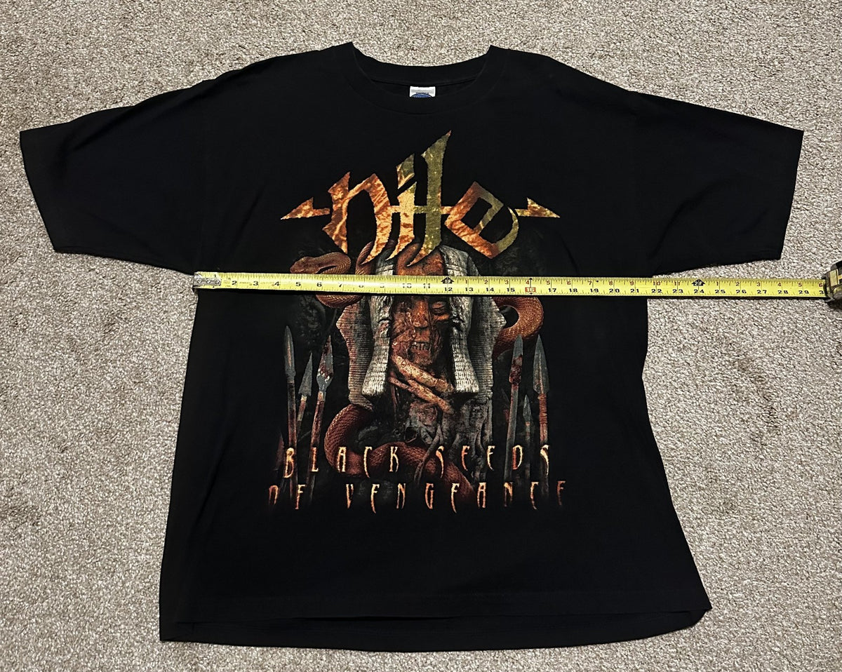 NILE BAND T-SHIRT~BLACK SEEDS OF VENGEANCE~ORIGINAL~XL~BLACK~EXC COND~CYGNUS