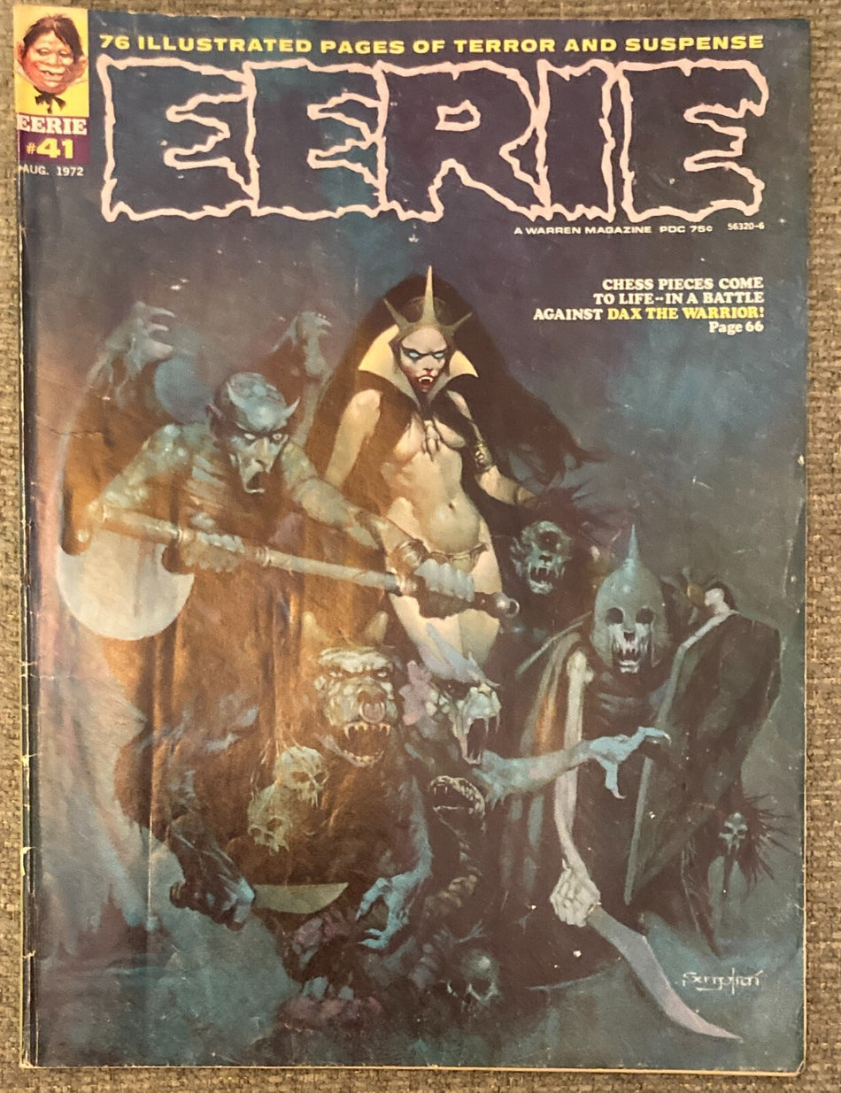 RARE ORIGINAL 1972 EERIE #41 MONSTER MAGAZINE~WARREN~SANJULIAN ART~DAX WARRIOR