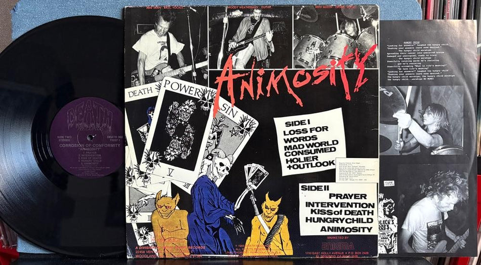 CORROSION OF CONFORMITY ANIMOSITY~1985 DEATH RECORDS 1st PRESS LP~INSERT~THRASH