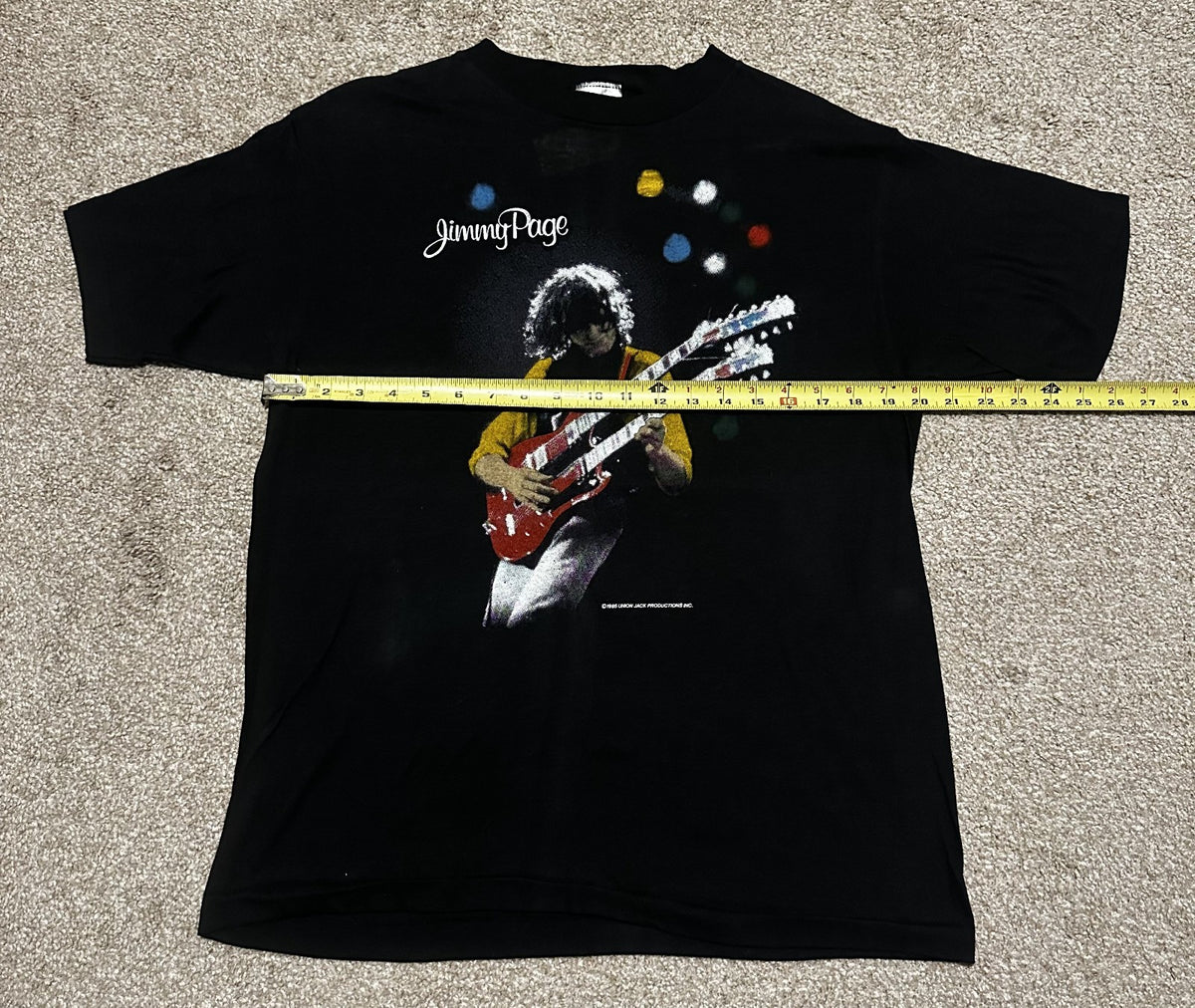 VINTAGE JIMMY PAGE & THE FIRM~1980s TOUR T-SHIRT~XL~BLACK~EXC COND~SINGLE-STITCH