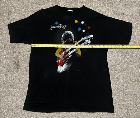 VINTAGE JIMMY PAGE & THE FIRM~1980s TOUR T-SHIRT~XL~BLACK~EXC COND~SINGLE-STITCH