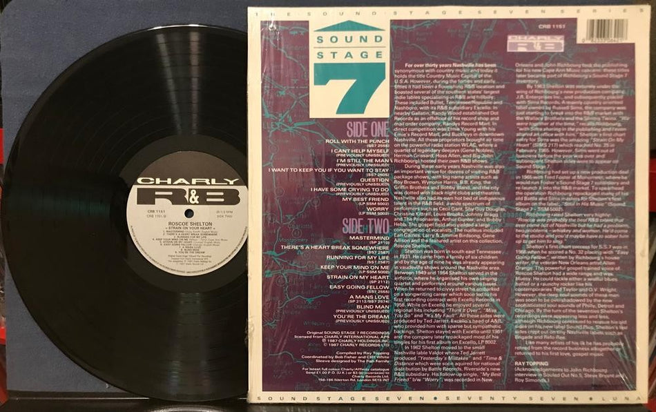 ROSCOE SHELTON STRAIN ON YOUR HEART~NM 1987 CHARLY R+B UK COMP LP w/SHRINK~SOUL