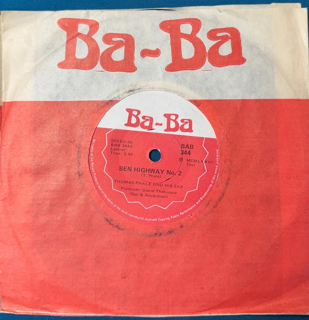 SO AFRICA 45~THOMAS PHALE BEN HIGHWAY NO 2/ BUS STOP NO 3~1976 BA-BA~JIVE~HEAR