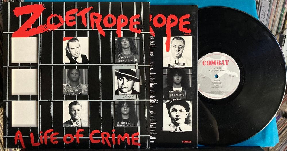 ZOETROPE LIFE OF CRIME~NM- 1987 COMBAT QUIEX AUDIOPHILE LP~DIE CUT~INNER~THRASH
