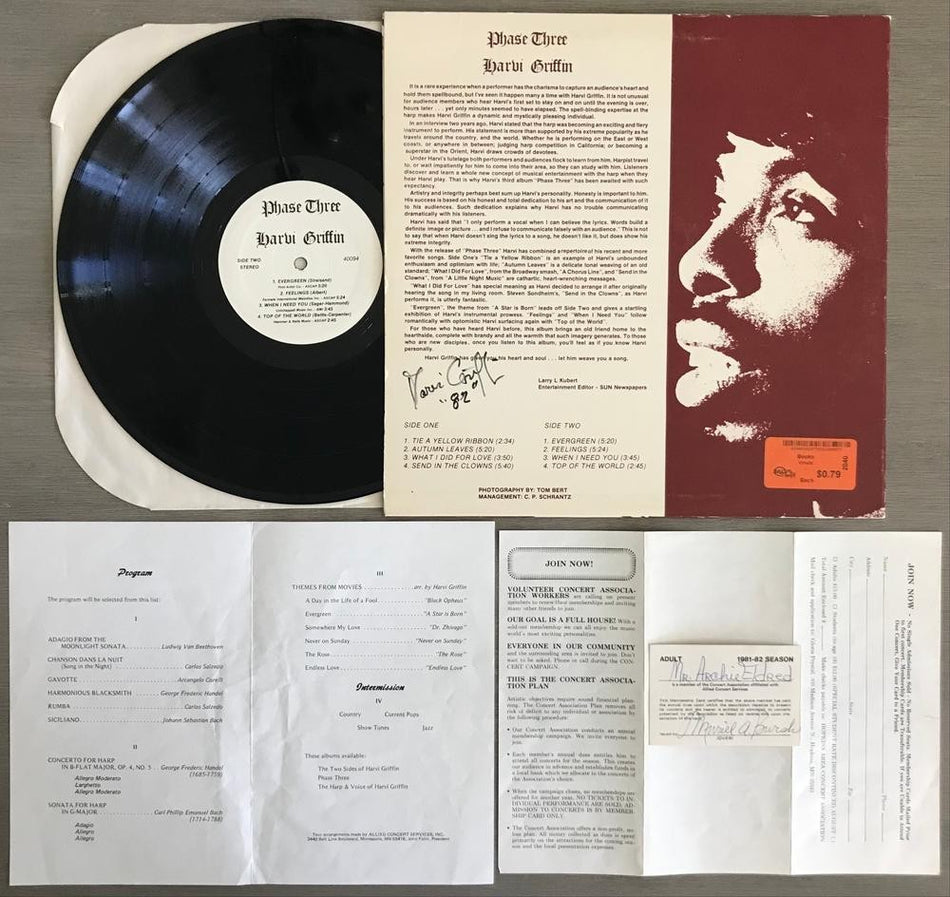 HARVI GRIFFIN PHASE THREE~SIGNED ORG 1979 SELF-RELEASED LP~AUTOGRAPHED~JAZZ-FUNK