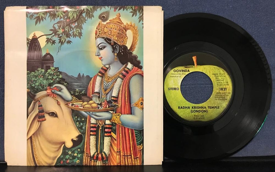RADHA KRISHNA TEMPLE~GOVINDA / GOVINDA JAI JAI~NM 1970 APPLE LA PIC SLV~HARRISON