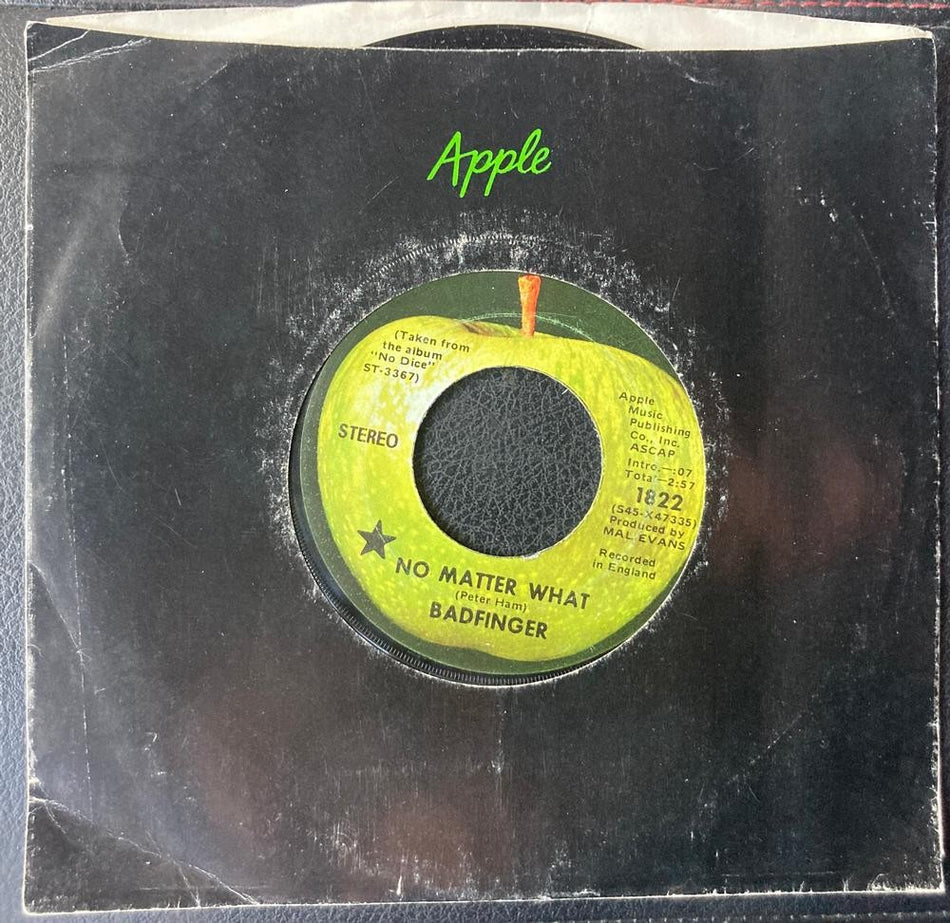BADFINGER NO MATTER WHAT/ CARRY ON~VG++ 1970 APPLE 7"~*~BELL SOUND~BLK STAR LBL