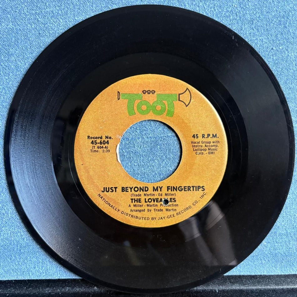 LOVEABLES~JUT BEYOND MY FINGERTIPS / ANYMAN~VG++ 1967 TOOT 7-INCH 45 SINGLE~SOUL