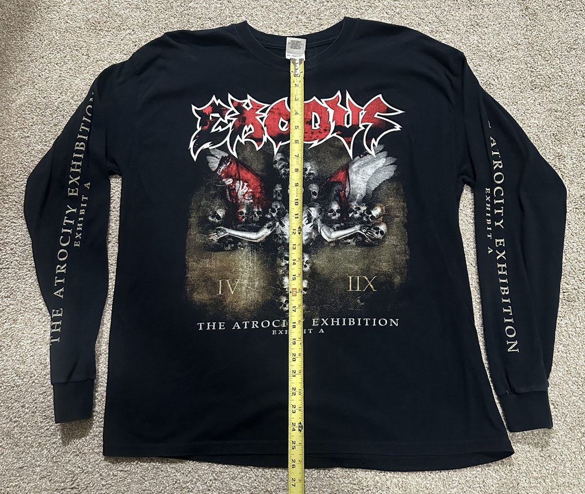 EXODUS CONCERT LONG SLEEVE T-SHIRT~2008 TOUR~THE ATROCITY EXHIBITION~BLACK~XL