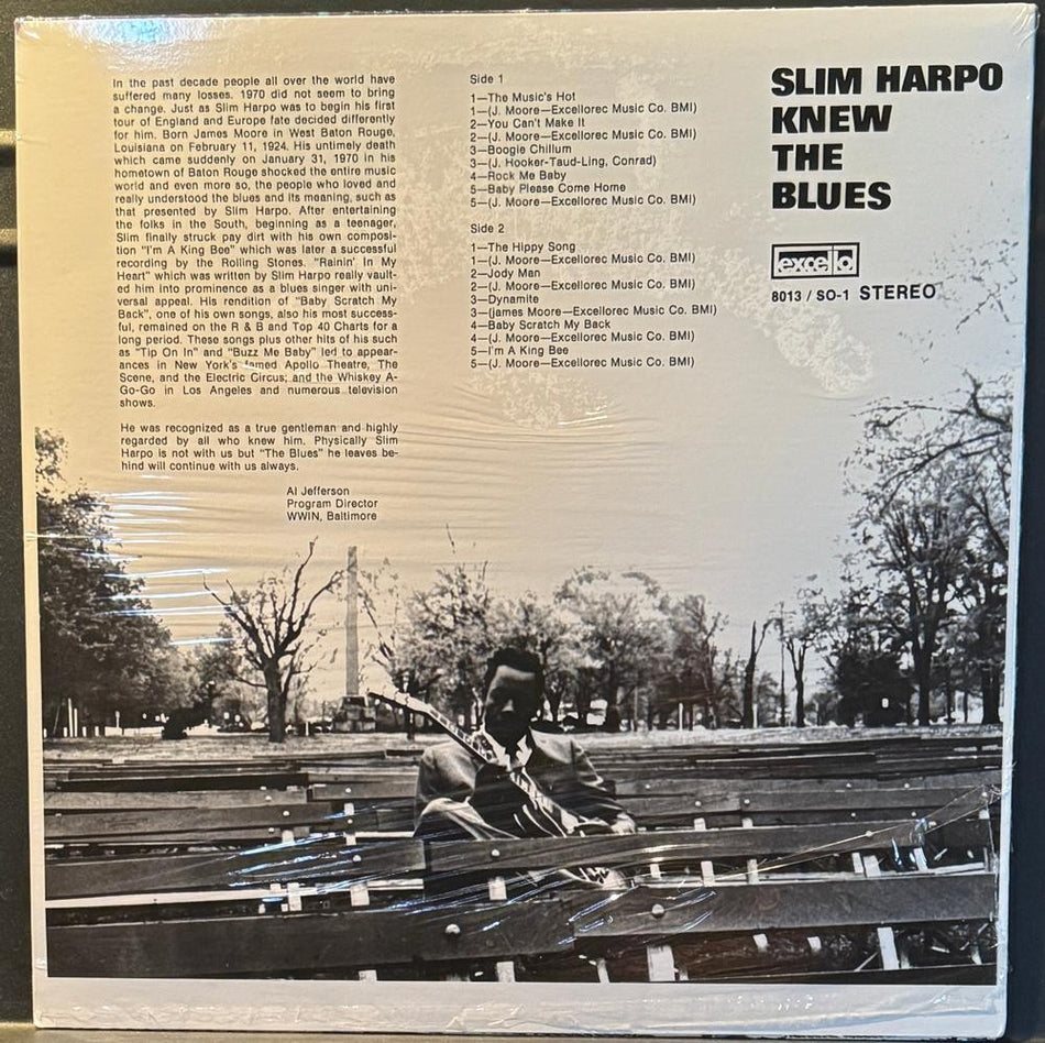 SLIM HARPO KNEW THE BLUES~SEALED 1970s EXCELLO RE LP~ELECTRIC BLUES FUNK SOUL