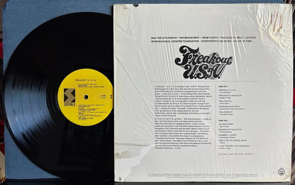FREAKOUT U.S.A.~ORIG 1967 MONO SIDEWALK COMPILATION LP~SHRINK~GARAGE ROCK~PSYCH