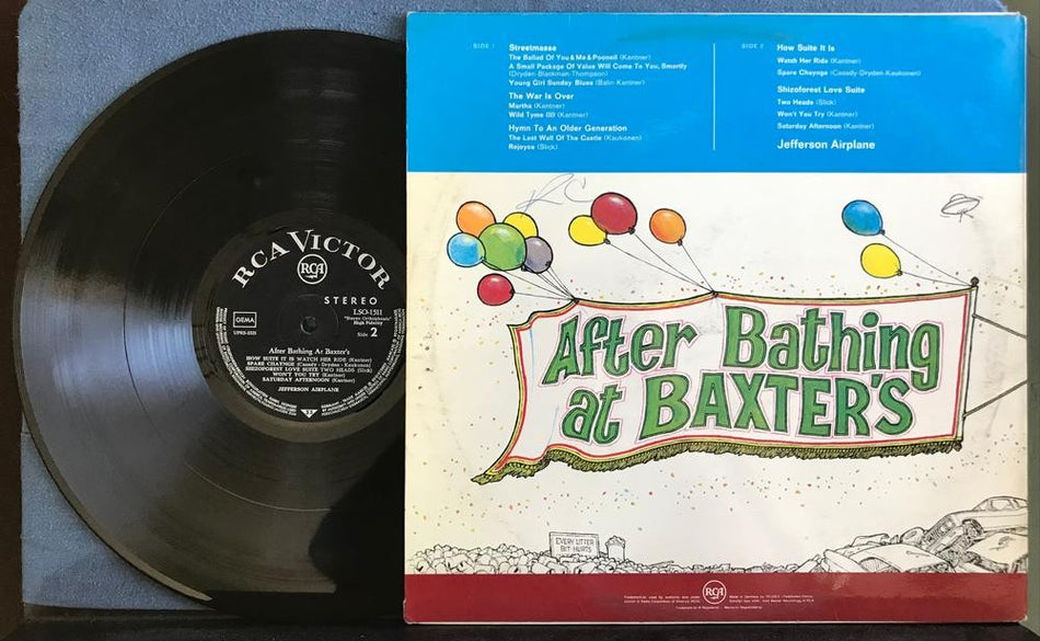 JEFFERSON AIRPLANE AFTER BATHING AT BAXTERS~VG++ 1967 RCA GERMAN 1st PRESS~PSYCH