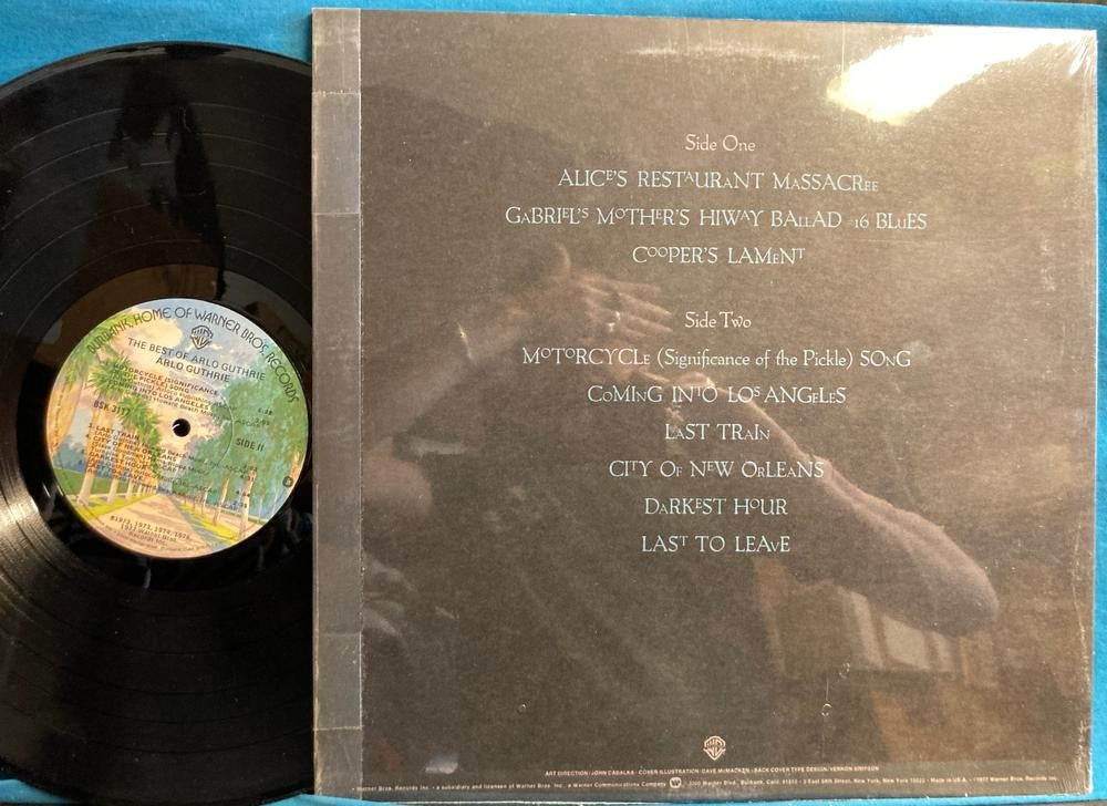 BEST OF ARLO GUTHRIE NM~ORG 1977 LP~SHRINK~ALICES~CITY OF NEW ORLEANS~MOTORCYCLE