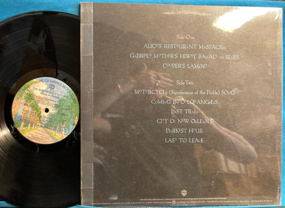 BEST OF ARLO GUTHRIE NM~ORG 1977 LP~SHRINK~ALICES~CITY OF NEW ORLEANS~MOTORCYCLE