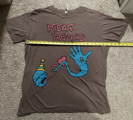 MEAT PUPPETS BAND T-SHIRT~HAND EYE~ORIGINAL~GRAY~LARGE~LG~CANVAS~RARE~VINTAGE