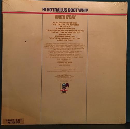ANITA O'DAY HI HO TRAILUS BOOT WHIP~SEALED ORG 1974 MONO PROMO LP~THIELE~VOCALS